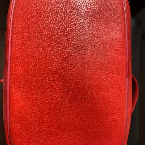 Authentic MCM Bucket Medium Leather Red - Picture 9 of 9